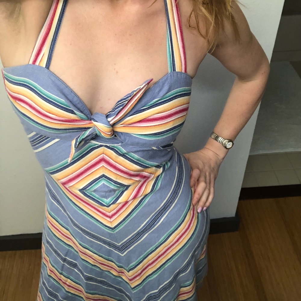 Vintage rainbow halter dress by Plain Jane